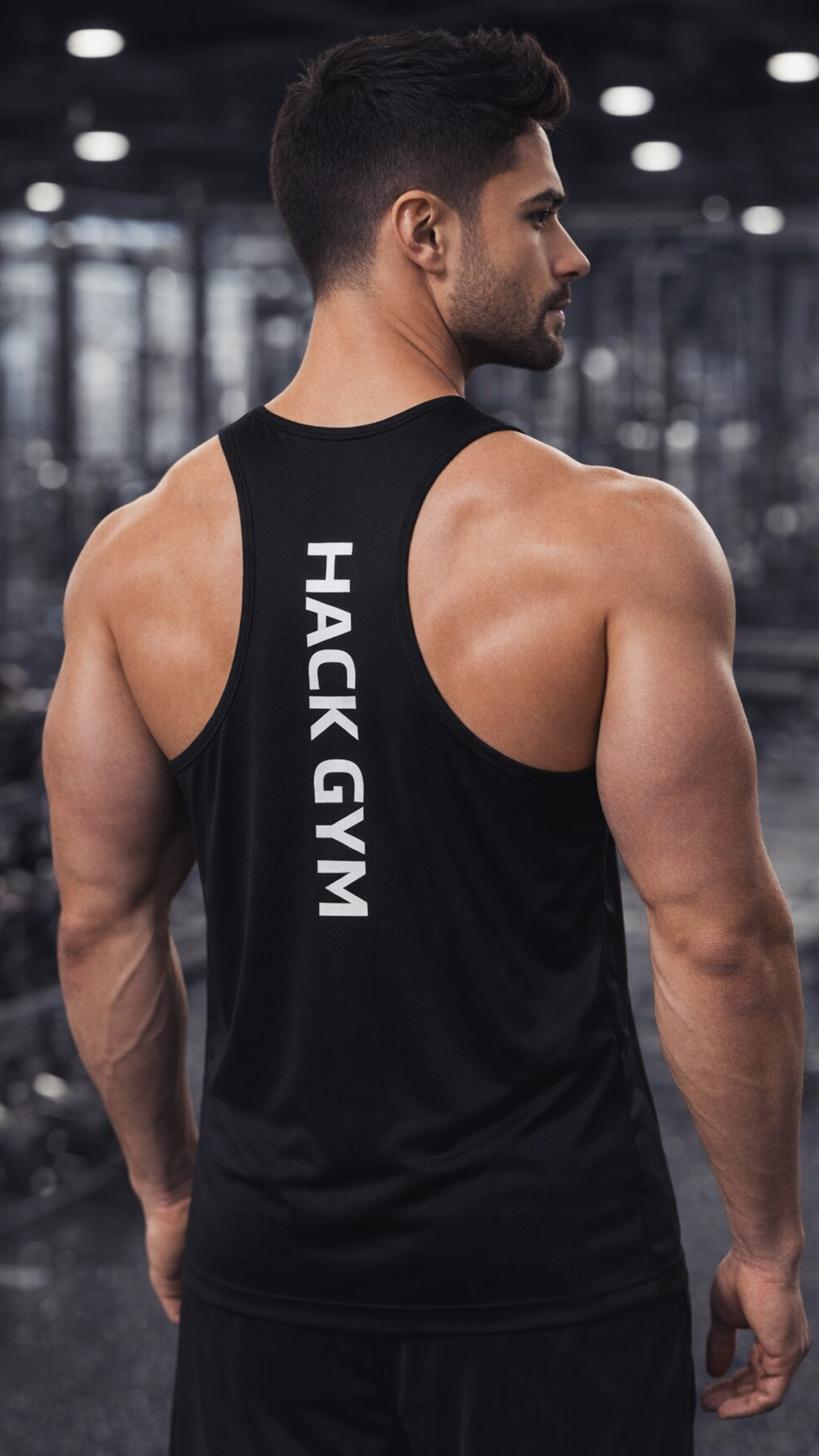 Black Racerback Tank Top - Hack Gym 4