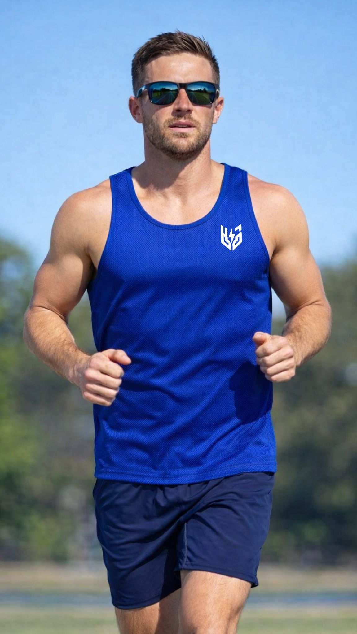 Blue Racerback Tank Top - Hack Gym 3